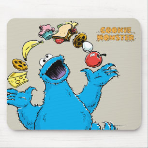 Vintage Cookie Monster Juggling Mouse Mat