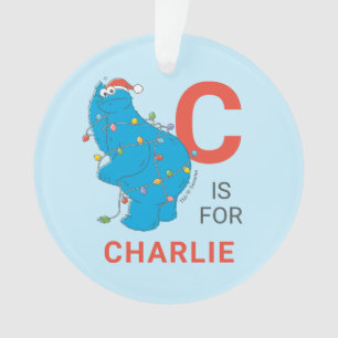 Vintage Cookie Monster   Personalised Name & Photo Ornament
