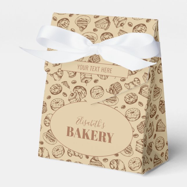 Vintage cookies pattern name personalised favour box (Front Side)