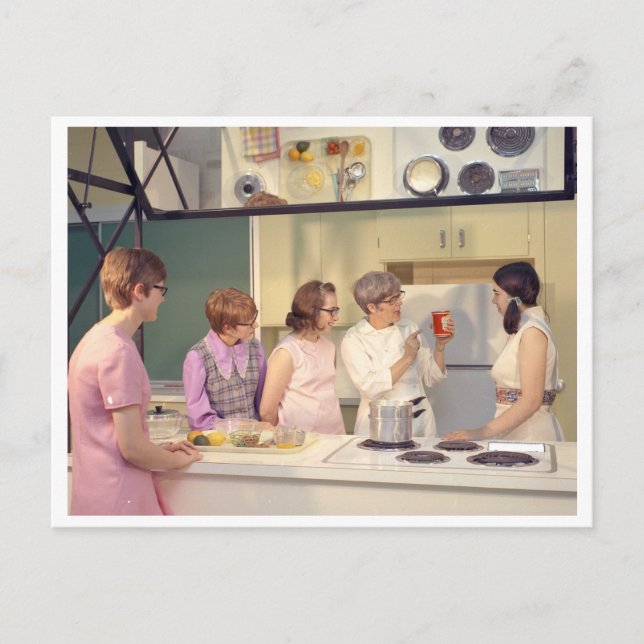 Vintage Cooking Class from the 1970s Postcard (Front)