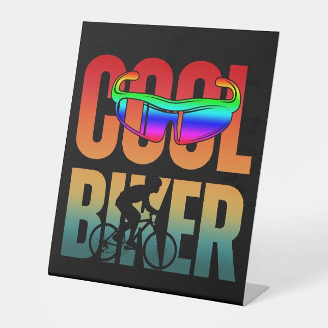 Vintage Cool Biker Pedestal Sign (Front)