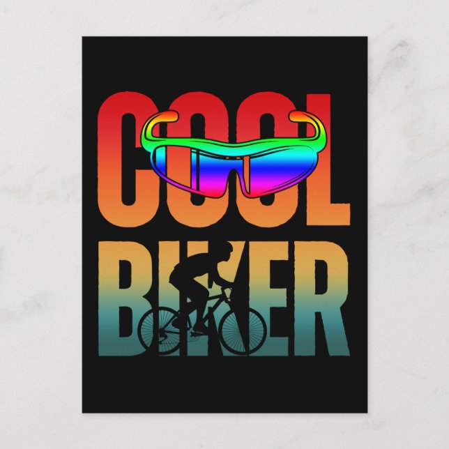 Vintage Cool Biker Postcard (Front)
