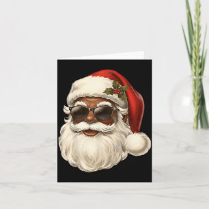 Vintage Cool Black Christmas Santa African Xmas Me Card