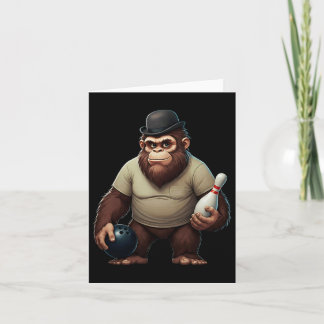Vintage Cool Bowler Bigfoot Sasquatch Yeti Bowling Card