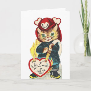 Vintage Cool Cat Valentine's Day Card