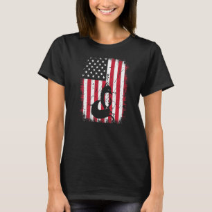 Vintage Cool Fox Animal Retro Usa American Flag T-Shirt