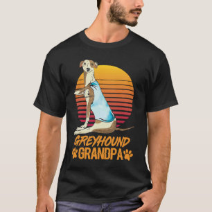 Vintage Cool Greyhound Dog Grandpa Paw Dad Fathers T-Shirt