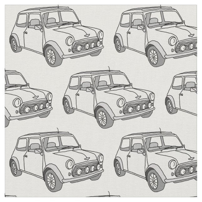 vintage cool minicar fabric (Close Up)