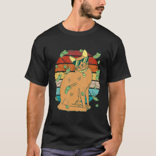 Vintage Cool Money Cat With Sunglasses Coins & Bil T-Shirt
