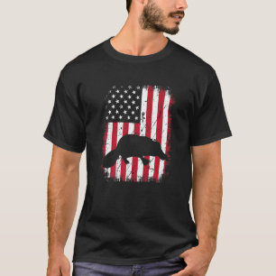 Vintage Cool Platypus Animal Retro Usa American Fl T-Shirt
