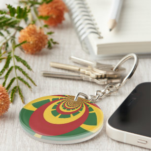 Vintage COOL RETRO Jamaica Rasta colours Key Ring