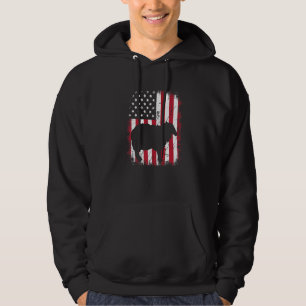 Vintage Cool Sheep Animal Retro Usa American Flag Hoodie