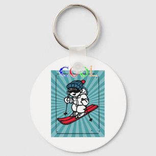 Vintage Cool Skier skiing skiing designs ski Key Ring