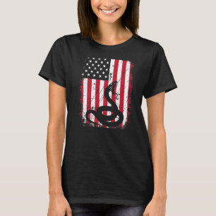 Vintage Cool Snake Animal Retro Usa American Flag T-Shirt