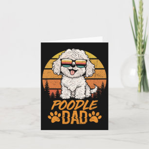 Vintage Cool White Toy Poodle Dad Fathers Day For  Card