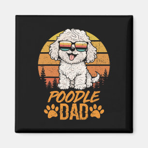 Vintage Cool White Toy Poodle Dad Fathers Day For  Magnet