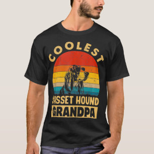 Vintage Coolest Basset Hound Grandpa Funny Gifts D T-Shirt
