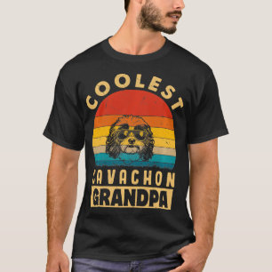 Vintage Coolest Cavachon Grandpa Funny Gifts Dog L T-Shirt