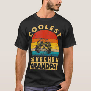 Vintage Coolest Cavachon Grandpa Funny Gifts Dog L T-Shirt
