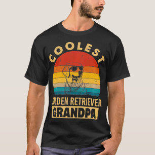 Vintage Coolest Golden Retriever Dog Grandpa Funny T-Shirt