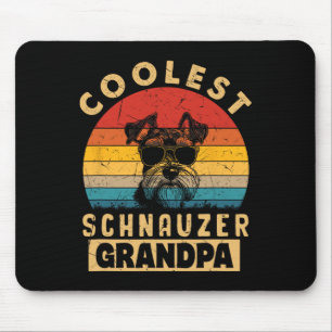 Vintage Coolest Schnauzer Grandpa Funny Gifts Dog Mouse Mat