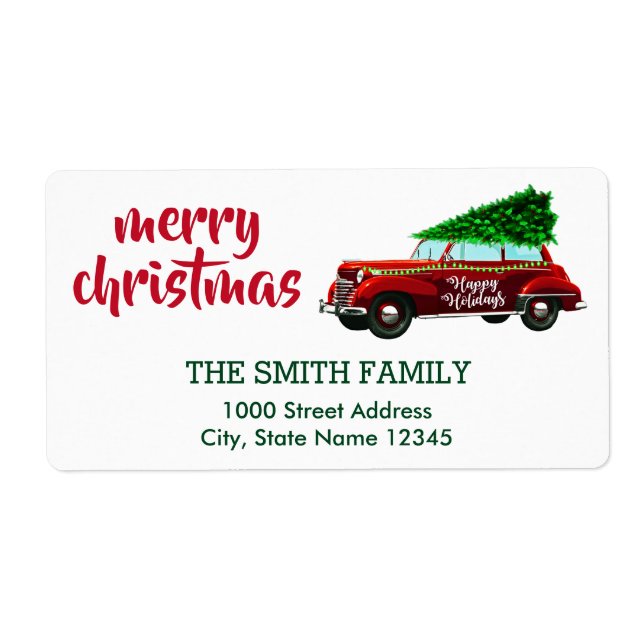 Vintage Coordinating Christmas Address (Front)