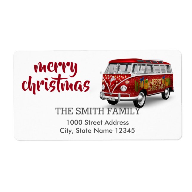 Vintage Coordinating Christmas Address (Front)