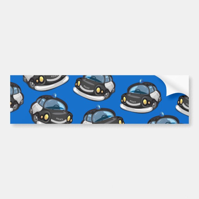Vintage Cop Car Bumper Sticker (Front)