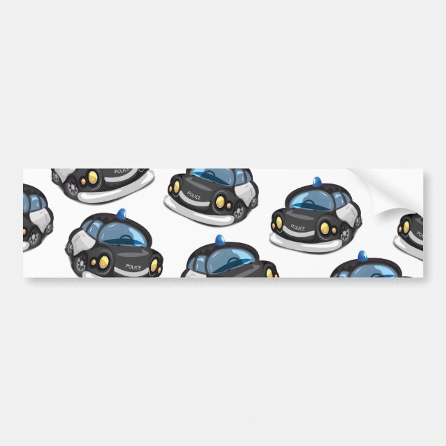vintage Cop Car Bumper Sticker (Front)