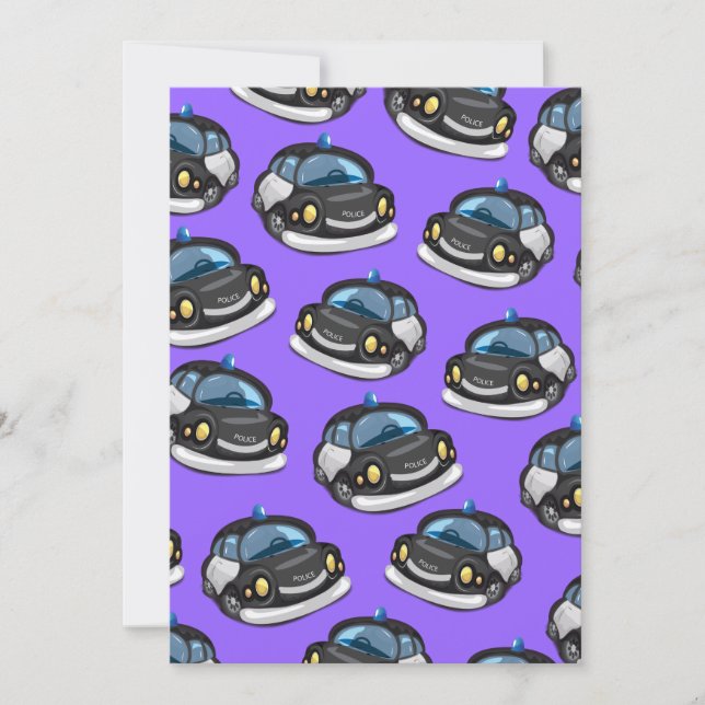 Vintage Cop Car Invitation (Front)
