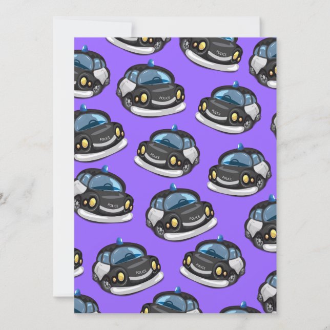 Vintage Cop Car Invitation (Front)