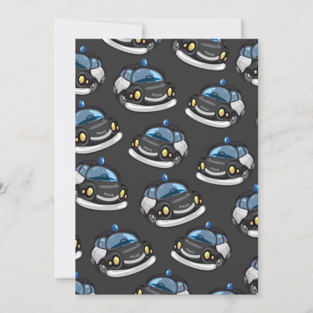 vintage Cop Car Invitation (Front)