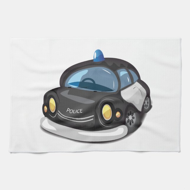 Vintage Cop Car Tea Towel (Horizontal)