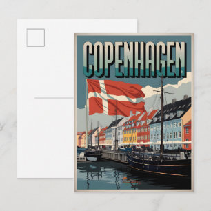 Vintage Copenhagen denmark colourful houses gifts Postcard