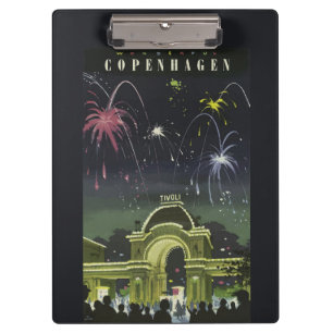 Vintage Copenhagen Illustration Travel Poster Clipboard