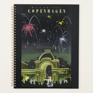 Vintage Copenhagen Illustration Travel Poster Planner