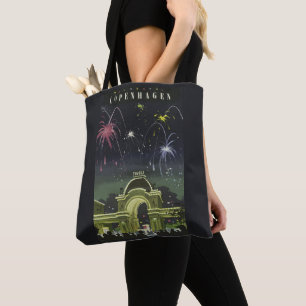 Vintage Copenhagen Illustration Travel Poster Tote Bag