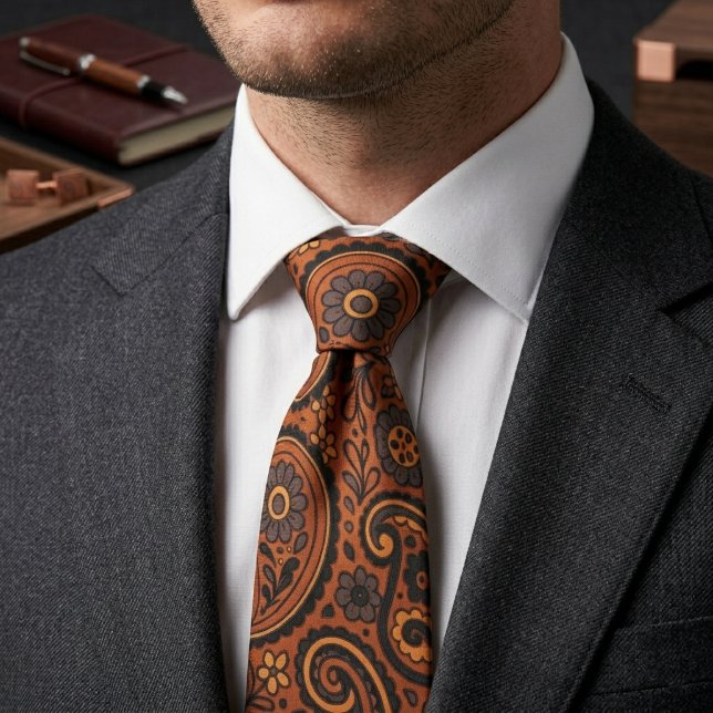 Vintage Copper Paisley Tie (Creator Uploaded)