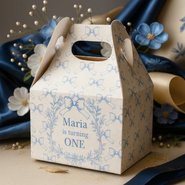Vintage Coquette Blue Bow Birthday Favour Box (Creator Uploaded)