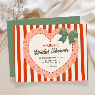 Vintage coquette bridal shower invitation