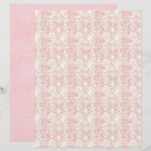 Vintage Coquette Pink Damask Scrapbook Paper