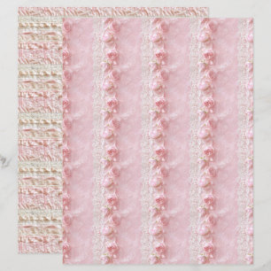 Vintage Coquette Pink Lace Texture Scrapbook Paper