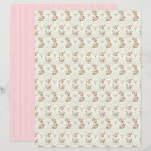 Vintage Coquette Rose Floral Paper Sheet