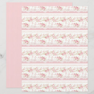 Vintage Coquette Rose Floral Paper Sheet