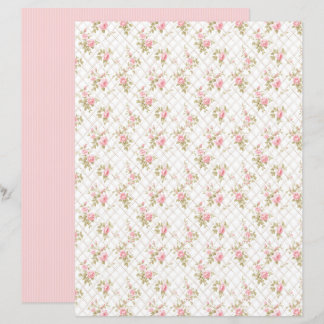 Vintage Coquette Rose Floral Paper Sheet