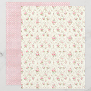 Vintage Coquette Rose Floral Scrapbook Paper