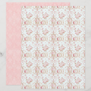 Vintage Coquette Rose Floral Scrapbook Paper