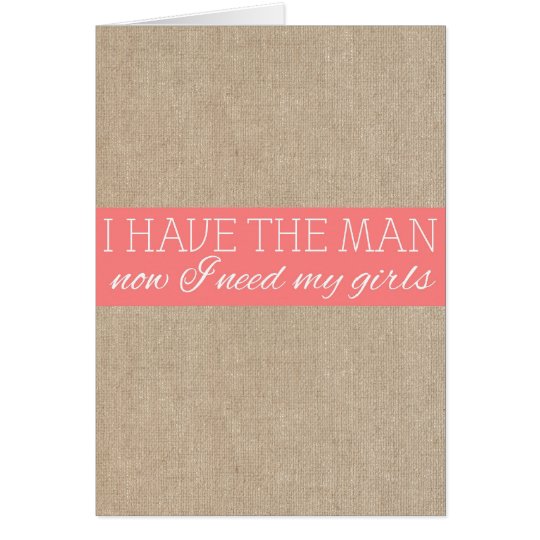 Vintage Coral Burlap Bridesmaid Request Card