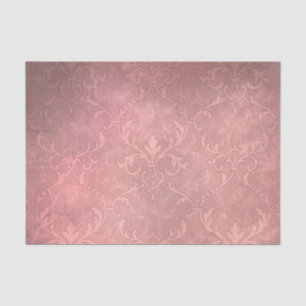 Vintage coral pink damask tissue paper