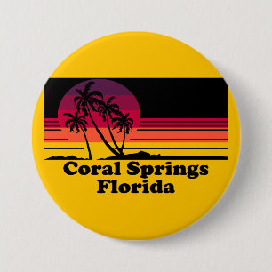 Vintage Coral Springs Florida 7.5 Cm Round Badge